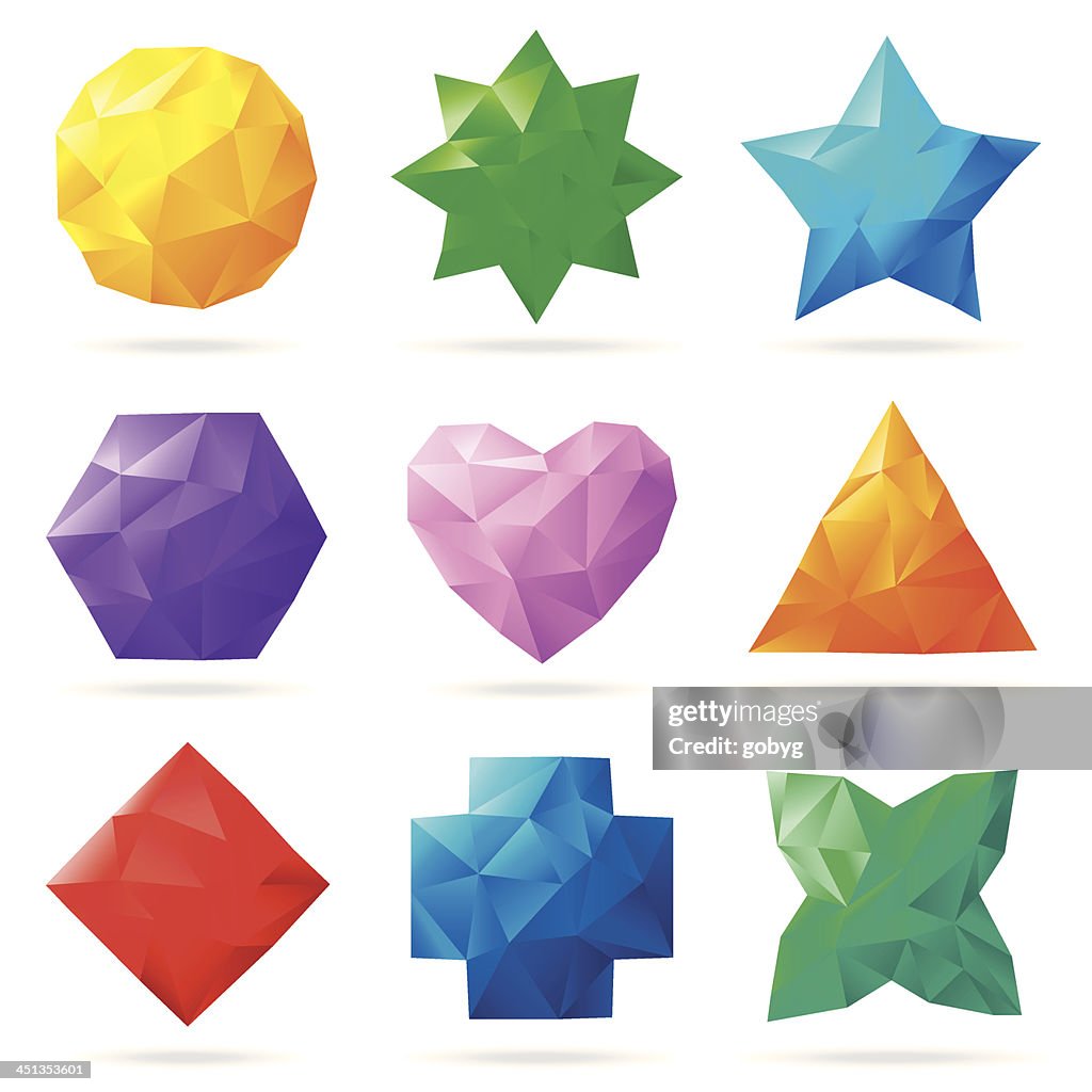 Multiforme Shape Multicolore Polygonal Formes Illustration - Getty Images