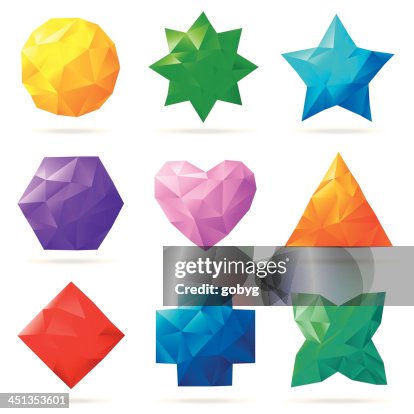 Multi colored polygonal shapes Multi colored polygonal shapes
