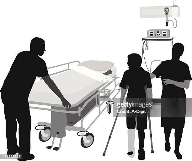 brokenleg - hospital orderly stock illustrations