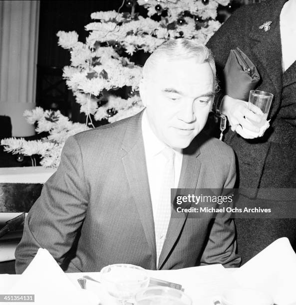 Actor Lorne Greene attends a party in Los Angeles, California.