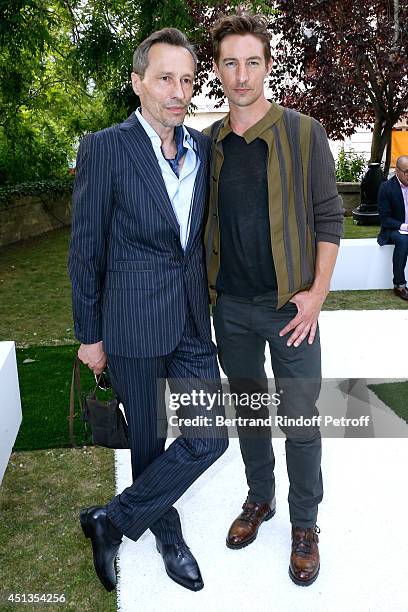 Actors Michael Wincott and Benn Northover attend the Berluti show as part of the Paris Fashion Week Menswear Spring/Summer 2015. Held at "Ecole des...