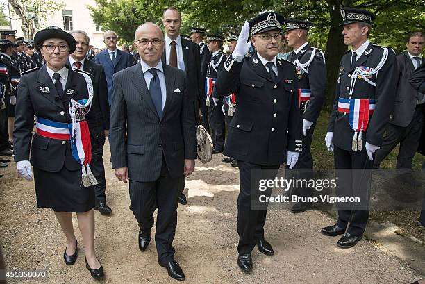 French Home minister Bernard Cazeneuve attends annual ceremony of naming of the Superintendants and Police Lieutenants promotion 2014 at ENSP, Higher...