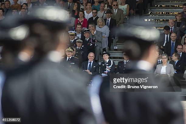 French Home minister Bernard Cazeneuve attends annual ceremony of naming of the Superintendants and Police Lieutenants promotion 2014 at ENSP, Higher...