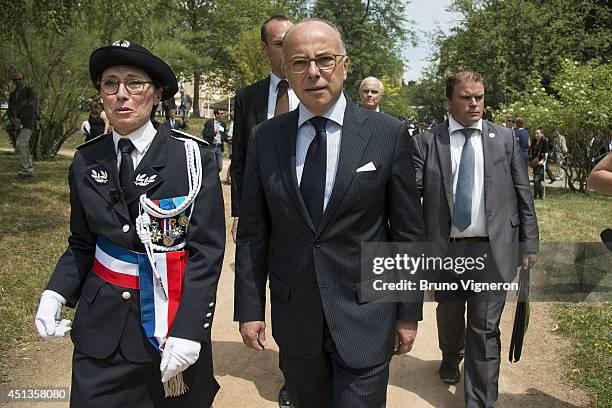 French Home minister Bernard Cazeneuve attends annual ceremony of naming of the Superintendants and Police Lieutenants promotion 2014 at ENSP, Higher...