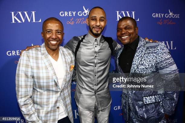 Kevin Liles Swizz Beatz and Kehinde Wiley attends the GREY GOOSE Le Melon Toast to Musician Swizz Beatz with art commissioned by award winning artist...