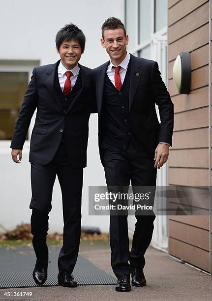 Arsenal Players Pose In Their New Club Suits Photos and Premium High