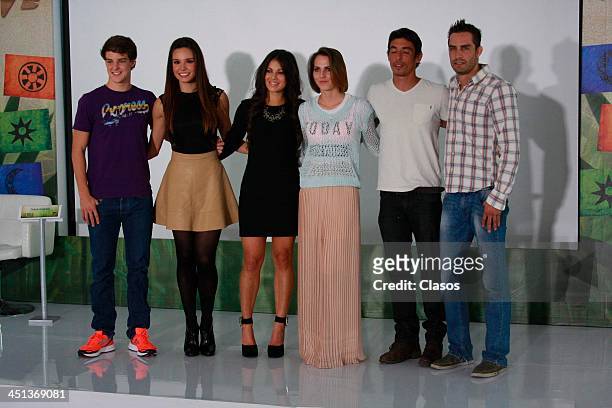 Tania Rincon, Ana Ransanz, Ceci Ponce, Alberto Guerra, Ricardo Alcala, and Juan Carlos Somoza pose during a press conference of the Reality Show The...
