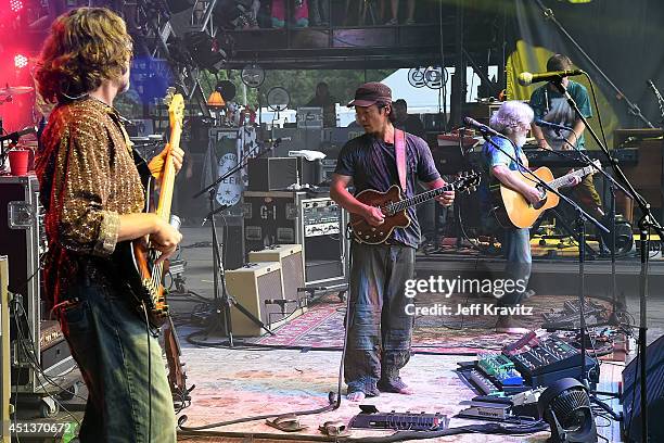 Keith Moseley, Michael Kang, Bill Nershi, and Kyle Hollingsworth perform on Day 2 of the 2014 Electric Forest Festival on June 27, 2014 in Rothbury,...