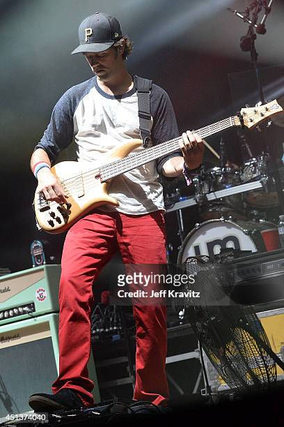 Ryan Stasik of Umphrey's McGee performs during Day 2 of the 2014 Electric Forest Festival on June 27, 2014 in Rothbury, Michigan.
