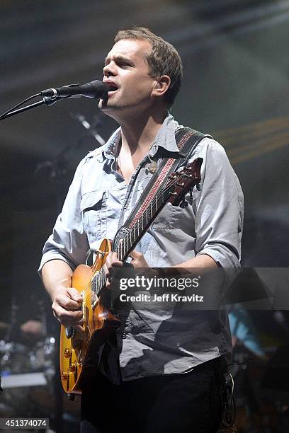 Brendan Bayliss of Umphrey's McGee performs during Day 2 of the 2014 Electric Forest Festival on June 27, 2014 in Rothbury, Michigan.