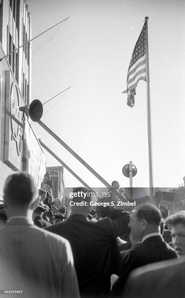 Kennedy At Stevenson Rally