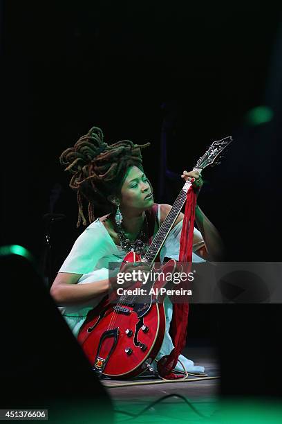 Valerie June performs during 2014 Celebrate Brooklyn! at the Prospect Park Bandshell on June 27, 2014 in the Brooklyn borough of New York City.