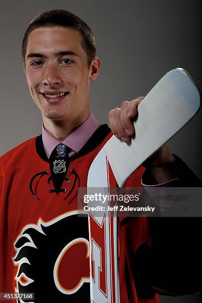 Mason McDonald of the Calgary Flames poses for a portrait during the 2014 NHL Draft at the Wells Fargo Center on June 28, 2014 in Philadelphia,...