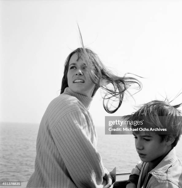 Actress Barbara Hershey poses on the pier in Los Angeles, California.