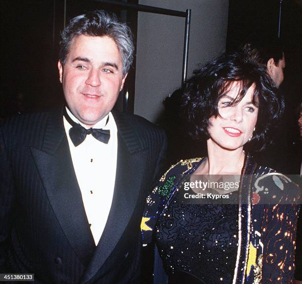 American talk show host and comedian Jay Leno with his wife Mavis, circa 1993.