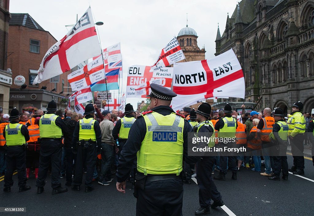 Edl And Anti Edl Demonstration In Middlesbrough