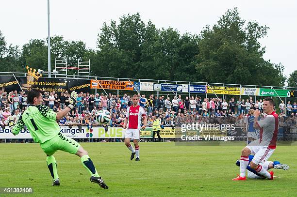 Nick Viergever of Ajax scores a goal goalkeeper Rene van Hemel of SDC Putten, Siem de Jong of Ajax, Nick Viergever of Ajax during the friendly match...