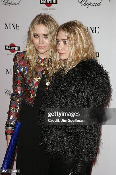 Mary-Kate Olsen and Ashley Olsen attend the New York premiere of Nine at the Ziegfeld Theatre on December 15, 2009 in New York City.