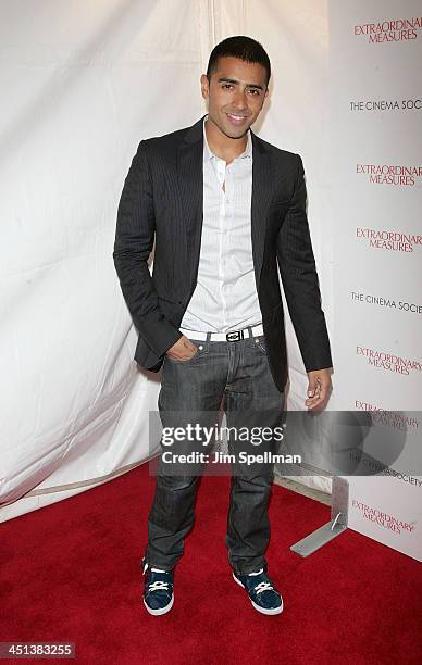 Jay Sean attends the Cinema Society with John & Aileen Crowley screening of Extraordinary Measures at the School of Visual Arts Theater on January...