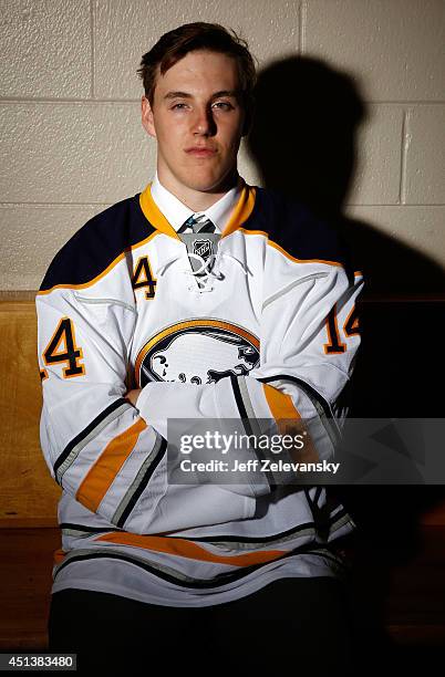 Brycen Martin of the Buffalo Sabres poses for a portrait during the 2014 NHL Draft at the Wells Fargo Center on June 28, 2014 in Philadelphia,...