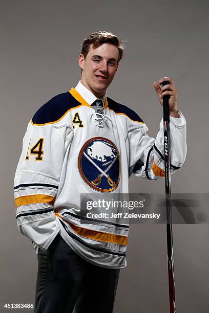 Brycen Martin of the Buffalo Sabres poses for a portrait during the 2014 NHL Draft at the Wells Fargo Center on June 28, 2014 in Philadelphia,...