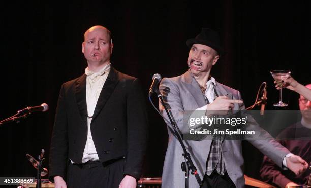 Richard Ginocchio and Aldo Perez attend the Beyond Funderdome Comedy Blowout at the 3LD Art & Technology Center on January 31, 2010 in New York City.