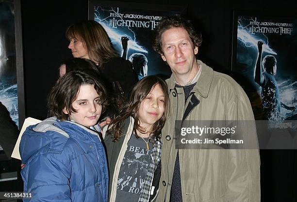 Actor Tim Blake Nelson and family attend the premiere of Percy Jackson & The Olympians: The Lightning Thief at AMC Lincoln Square on February 4, 2010...