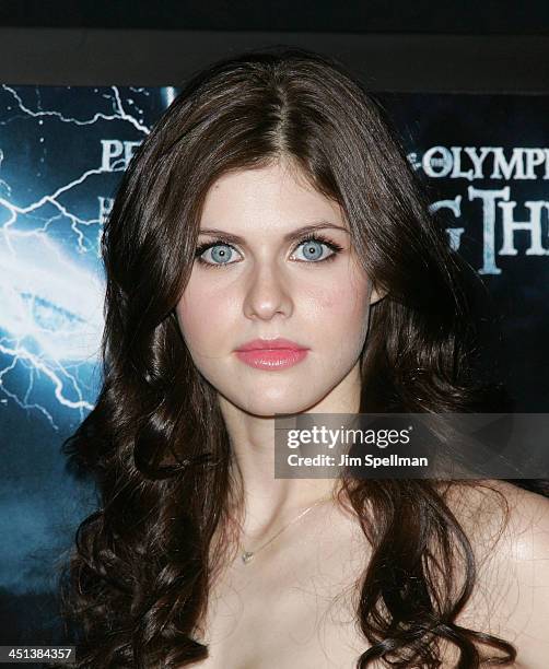 Alexandra Daddario attends the premiere of Percy Jackson & The Olympians: The Lightning Thief at AMC Lincoln Square on February 4, 2010 in New York...