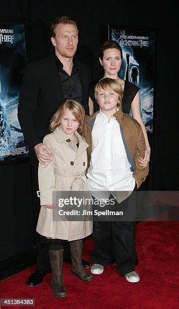 Kevin McKidd and family attend the premiere of Percy Jackson & The Olympians: The Lightning Thief at AMC Lincoln Square on February 4, 2010 in New...