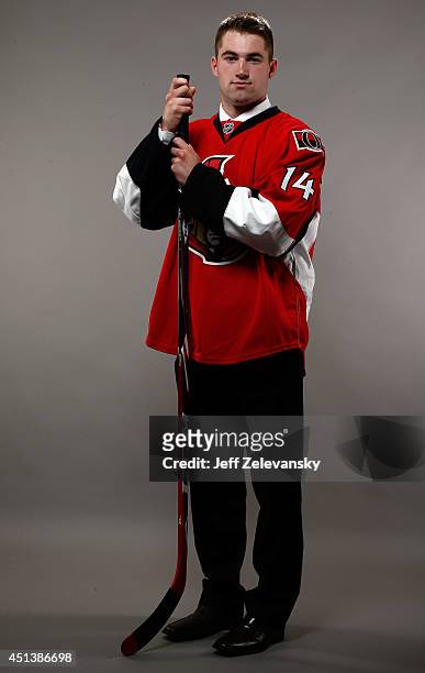 Shane Eiserman of the Ottawa Senators poses for a portrait during the 2014 NHL Draft at the Wells Fargo Center on June 28, 2014 in Philadelphia,...