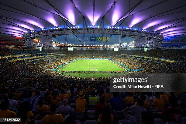 General view during the 2014 FIFA World Cup Brazil Round of 16 match between Colombia and Uruguay at Maracana on June 28, 2014 in Rio de Janeiro,...