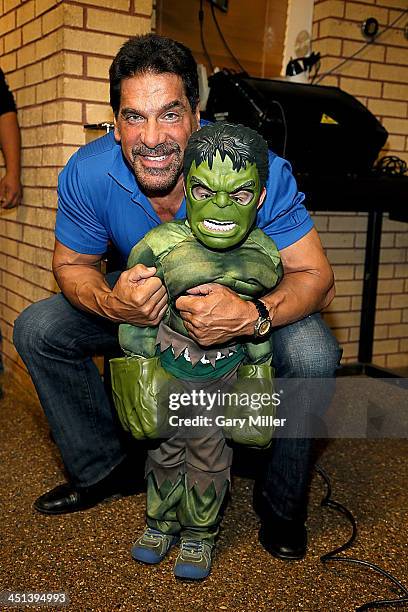 Lou Ferrigno meets with fans at Discount Electronics while in town for Wizard World Austin Comic Con on November 21, 2013 in Austin, Texas.