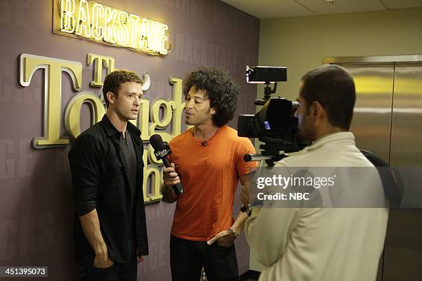 Episode 3897 -- Pictured: Actor/Musician Justin Timberlake during an interview with Bryan Branly on September 20, 2010 --