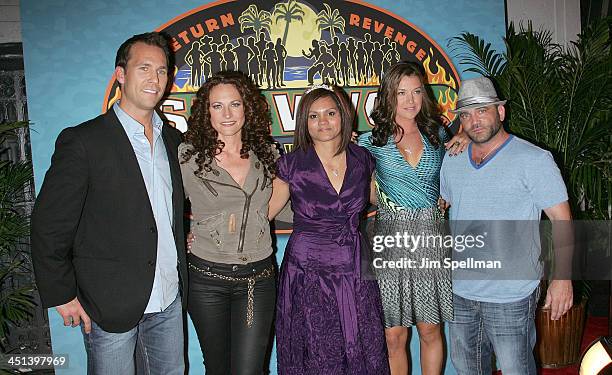 Jerri Manthey, Sandra Diaz-Twine, Parvati Shallow, Russell Hantz and Colby Donaldson attend the Survivor: Heroes Vs Villains finale reunion show at...