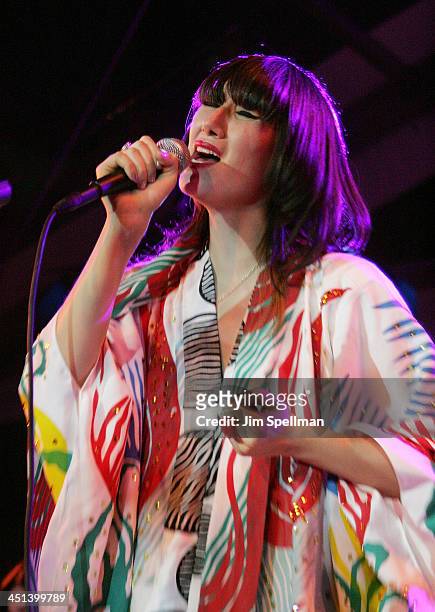 Karen O of the Yeah Yeah Yeahs performs at the 2010 MoMA Party in the Garden benefit at The Museum of Modern Art on May 25, 2010 in New York City.
