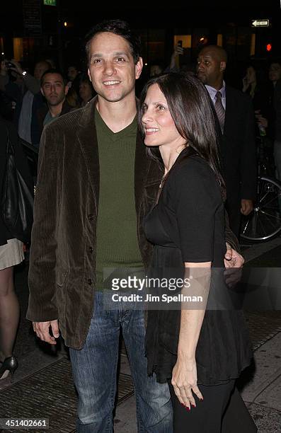 Actor Ralph Macchio and wife Phyllis Fierro attend The Cinema Society & A Diamond Is Forever screening of The Private Lives Of Pippa Lee at AMC Loews...