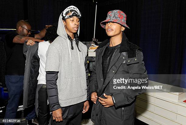Ray Ray and EJ of Mindless Behavior attend day 1 of a gifting suite during the 2014 BET Experience at L.A. LIVE on June 28, 2014 in Los Angeles,...