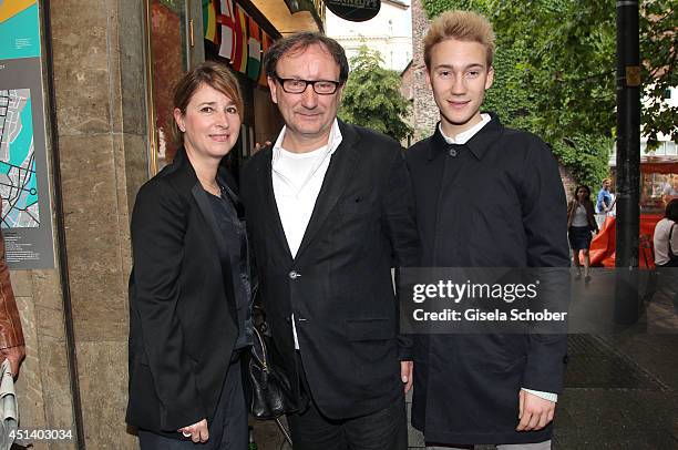 Christina Bock, Rainer Bock and son Moritz Bock attend the 'Bornholmer Strasse' Premiere as part of Filmfest Muenchen 2014 on June 28, 2014 in...