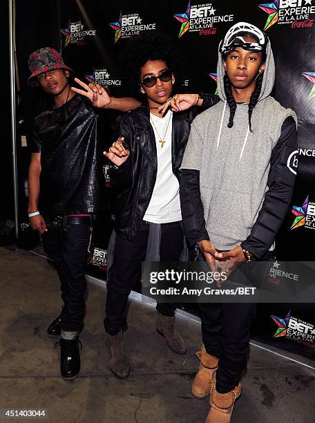Princeton, EJ and Ray Ray of Mindless Behavior attend day 1 of a gifting suite during the 2014 BET Experience at L.A. LIVE on June 28, 2014 in Los...