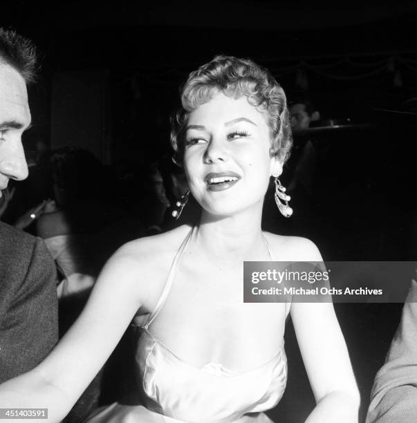 Actress Mitzi Gaynor with husband Jack Bean attend a show Ciro's in Los Angeles, California.