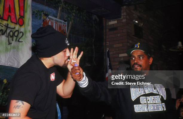 American rap group Cypress Hill performs on stage at the Wetlands Preserve nightclub, 1992.