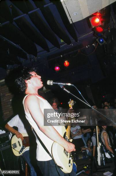 American musician Jeff Buckley performs on stage at the Wetlands Preserve nightclub, August 16, 1994.