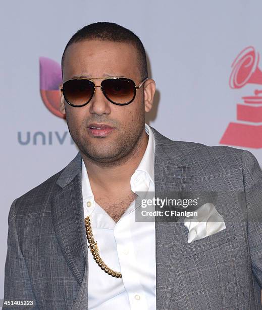 Recording artist El Cata poses backstage during The 14th Annual Latin GRAMMY Awards at the Mandalay Bay Events Center on November 21, 2013 in Las...