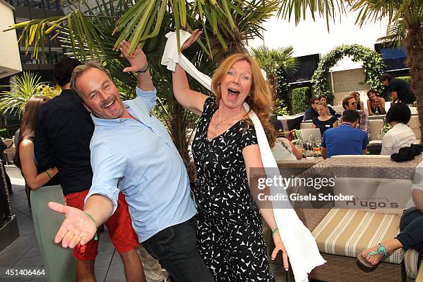 Till Demtroeder, Marion Kracht attend the 'Sommerfest der Agenturen' at H'ugo's on June 28, 2014 in Munich, Germany.