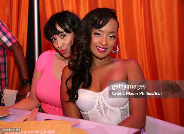 Actresses Von Decarlo and Jennia Fredrique attend Fan Fest BET and Centric Pavilion - Day 1 during the 2014 BET Experience At L.A. LIVE on June 28,...