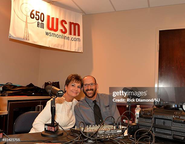 Nancy Jones and WSM radio personality Joe Lamardi pose during rehearsals for Playin' Possum! The Final No Show Tribute To George Jones at Bridgestone...