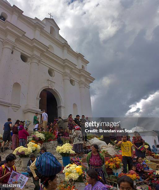 The flower market in Chichicastenango, Guatemala