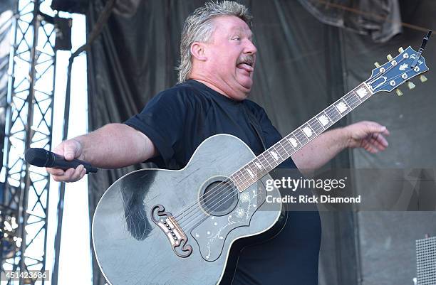 Singer/Songwriter Joe Diffie performs during "Kicker Country Stampede" at Tuttle Creek State Park on June 28, 2014 in Manhattan, Kansas.