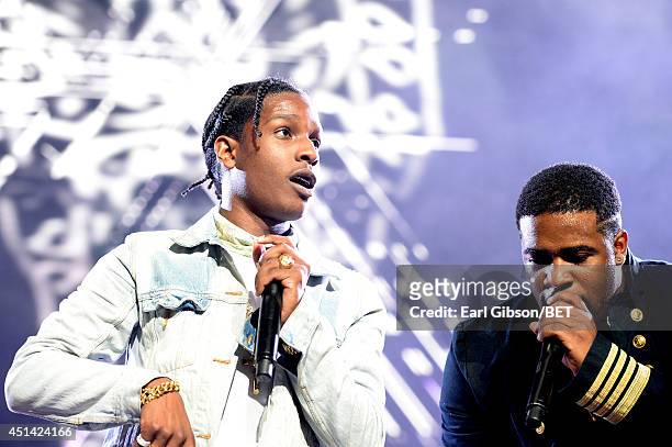 Rappers A$AP Rocky and A$AP Ferg perform onstage at the OutKast, A$AP Rocky, Rick Ross, K. Michelle, August Alsina & Ty Dolla $ign Presented By...