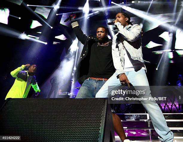 Ferg and A$AP Rocky perform onstage at the OutKast, A$AP Rocky, Rick Ross, K. Michelle, August Alsina & Ty Dolla $ign Presented By Sprite during the...